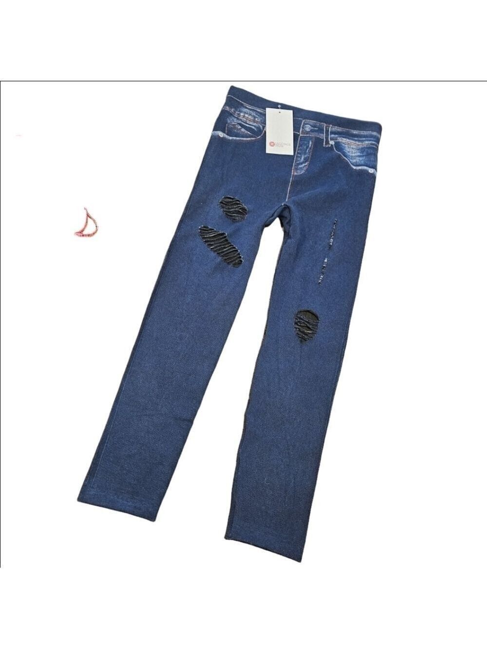 Leggings Park NWT Women's 'Denim Look'  Rippes Leggings, Plus Size L/XL